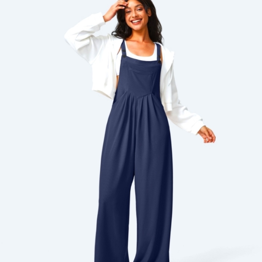 HALARA Blue Jumpsuit Relaxed Fit Sleeveless